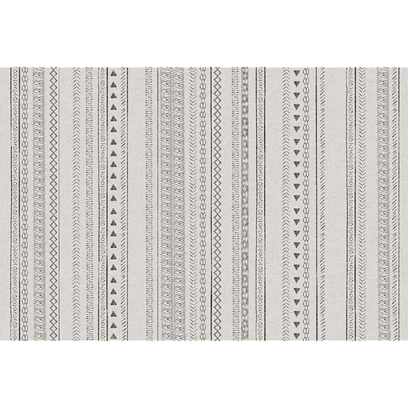 Bohemian Striped Pattern Rug Grey Polyester Rug Machine Washable Non-Slip Backing Area Rug for Living Room Clearhalo 'Area Rug' 'Bohemian' 'Rugs' Rug' 1767912