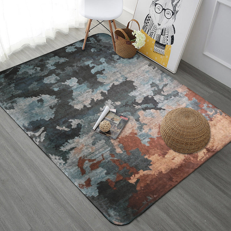 Creative Abstract Rug Multicolor Industrial Rug Polyester Pet Friendly Non-Slip Backing Washable Area Rug for Living Room Orange Clearhalo 'Area Rug' 'Rugs' 'Shabby Chic' Rug' 1767923