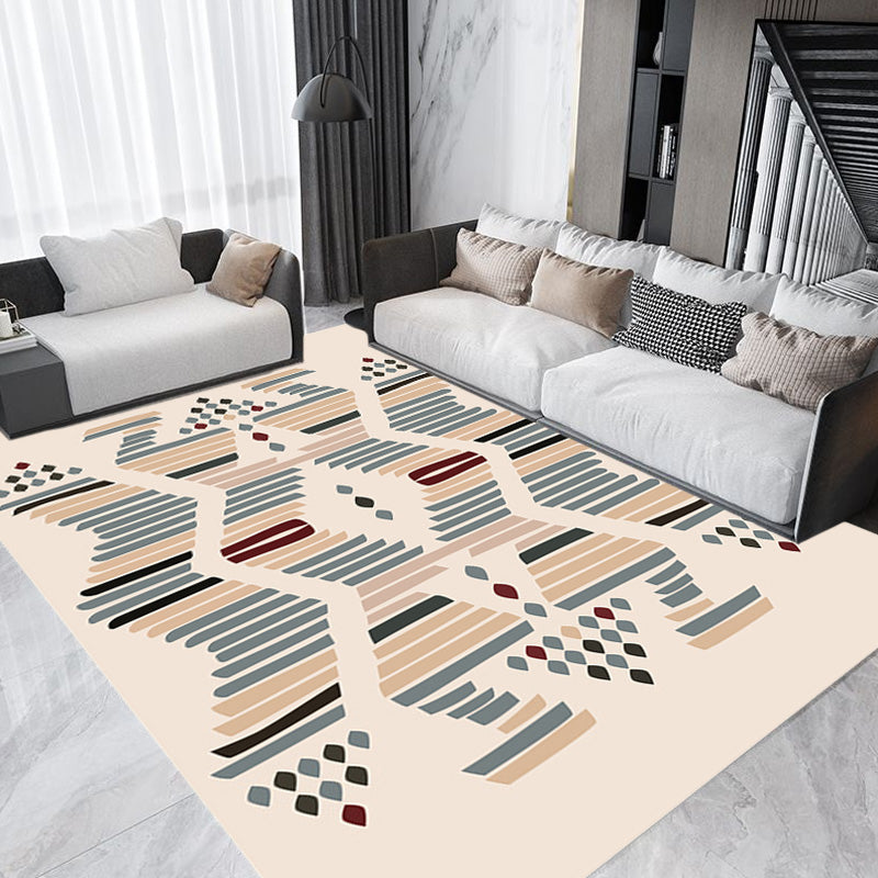 Grey and Brown Bohemian Rug Polyester Geometric Pattern Rug Pet Friendly Washable Anti-Slip Backing Carpet for Decoration Clearhalo 'Area Rug' 'Bohemian' 'Rugs' Rug' 1767967