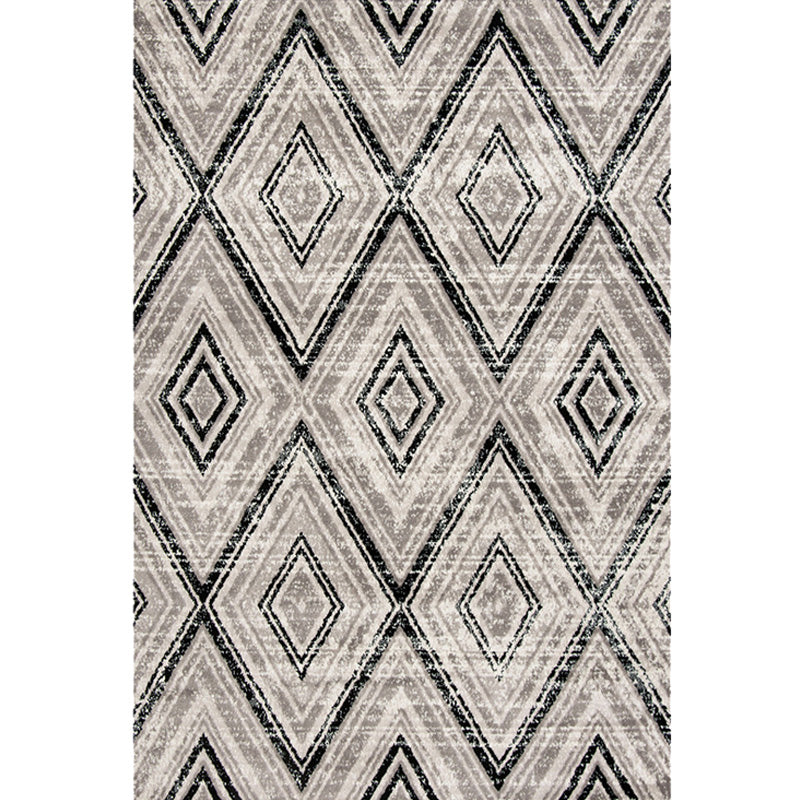 Grey and Brown Bohemian Rug Polyester Geometric Pattern Rug Pet Friendly Washable Anti-Slip Backing Carpet for Decoration Clearhalo 'Area Rug' 'Bohemian' 'Rugs' Rug' 1767978