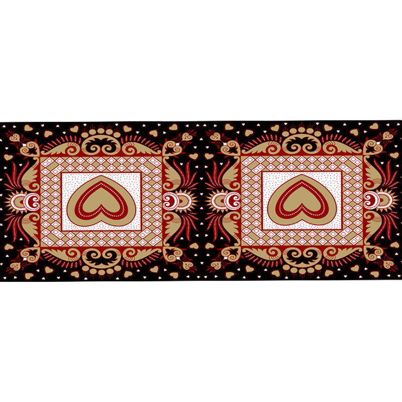 Unique Heart Pattern Rug Black and Green Moroccan Rug Polyester Pet Friendly Non-Slip Backing Washable Area Rug for Living Room Clearhalo 'Area Rug' 'Moroccan' 'Rugs' Rug' 1767981