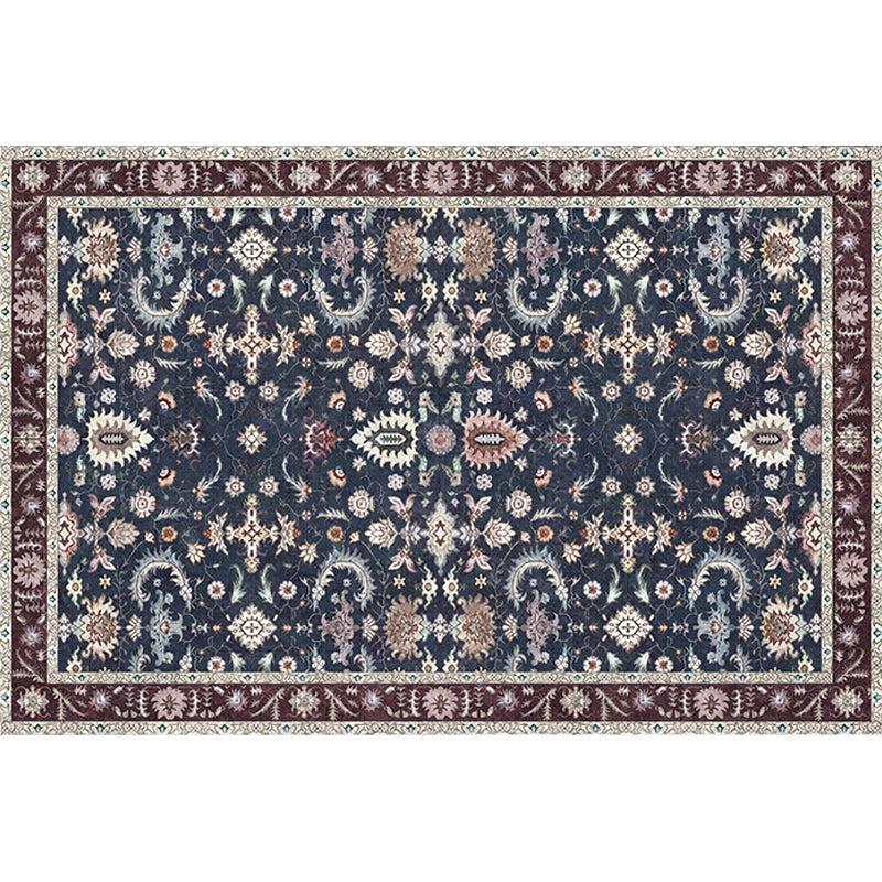 Multicolor Moroccan Rug Polyester Tribal Flower Pattern Rug Pet Friendly Washable Anti-Slip Backing Carpet for Decoration Clearhalo 'Area Rug' 'Rugs' 'Shabby Chic' Rug' 1767991
