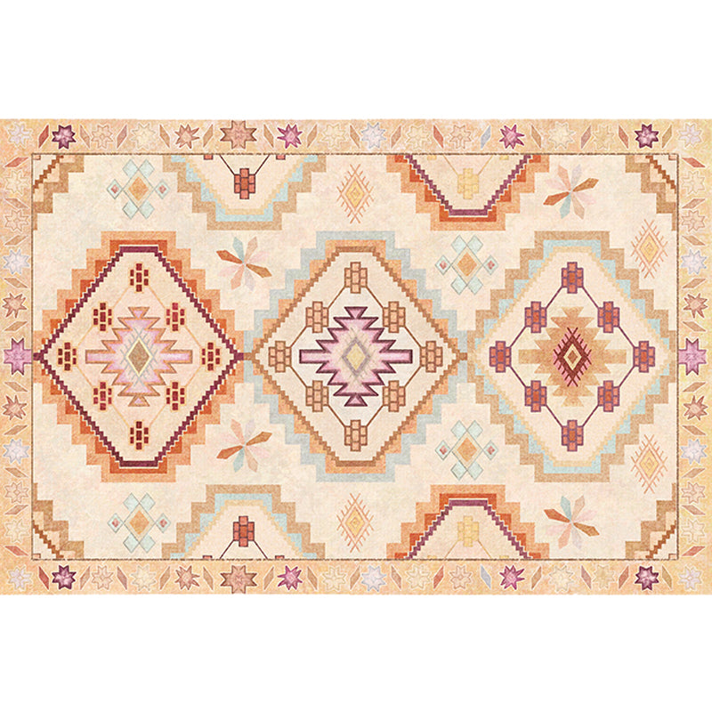 Multicolor Moroccan Rug Polyester Tribal Flower Pattern Rug Pet Friendly Washable Anti-Slip Backing Carpet for Decoration Clearhalo 'Area Rug' 'Rugs' 'Shabby Chic' Rug' 1768005