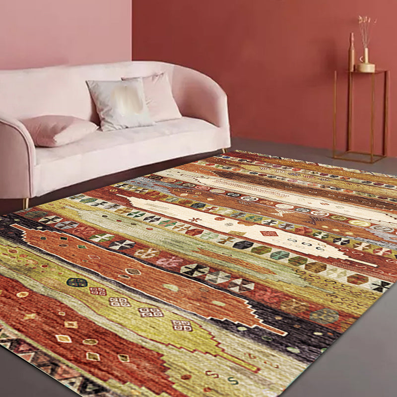 Multicolor Moroccan Rug Polyester Tribal Flower Pattern Rug Pet Friendly Washable Anti-Slip Backing Carpet for Decoration Clearhalo 'Area Rug' 'Rugs' 'Shabby Chic' Rug' 1768010