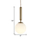 1 Light Kitchen Pendant Light with Ball White Glass Shade Post-Modern Gold Hanging Lamp Kit, 6"/8"/10" Wide Clearhalo 'Ceiling Lights' 'Glass shade' 'Glass' 'Modern Pendants' 'Modern' 'Pendant Lights' 'Pendants' Lighting' 176972