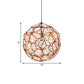 12"/16"/19.5"W Faceted Globe Pendant Lighting Contemporary Metal 1 Light Rose Gold Hanging Ceiling Light Clearhalo 'Ceiling Lights' 'Modern Pendants' 'Modern' 'Pendant Lights' 'Pendants' Lighting' 176999