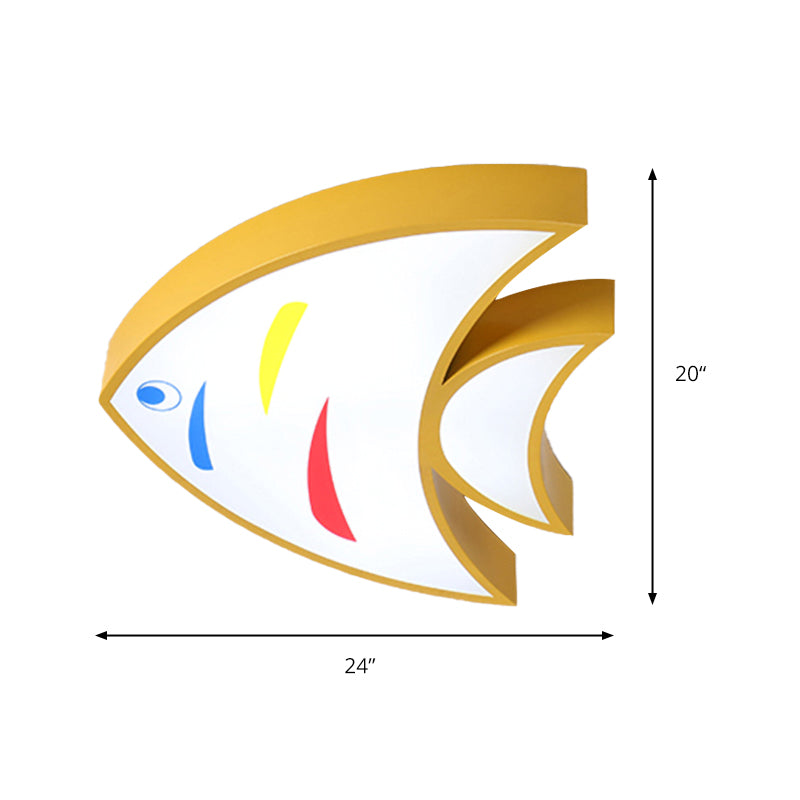 Lovely Bright-Colored Pendant Light Fish Shaped Acrylic Hanging Light for Kindergarten Hallway Clearhalo 'Ceiling Lights' 'Close To Ceiling Lights' 'Close to ceiling' 'Flush mount' Lighting' 177069