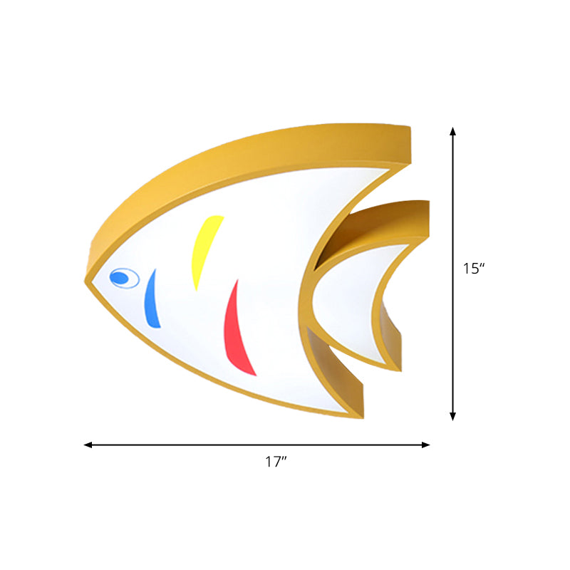 Lovely Bright-Colored Pendant Light Fish Shaped Acrylic Hanging Light for Kindergarten Hallway Clearhalo 'Ceiling Lights' 'Close To Ceiling Lights' 'Close to ceiling' 'Flush mount' Lighting' 177070