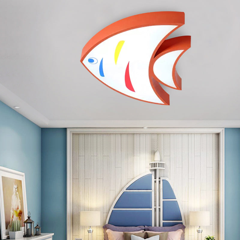 Lovely Bright-Colored Pendant Light Fish Shaped Acrylic Hanging Light for Kindergarten Hallway Red Clearhalo 'Ceiling Lights' 'Close To Ceiling Lights' 'Close to ceiling' 'Flush mount' Lighting' 177074