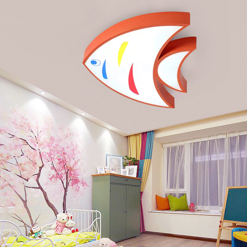 Lovely Bright-Colored Pendant Light Fish Shaped Acrylic Hanging Light for Kindergarten Hallway Clearhalo 'Ceiling Lights' 'Close To Ceiling Lights' 'Close to ceiling' 'Flush mount' Lighting' 177075