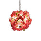 Red/Green 3-Head Ceiling Chandelier Industrial Rope Orb Cage Hanging Pendant Light with Fake Plant/Cherry Deco Clearhalo 'Ceiling Lights' 'Chandeliers' Lighting' options 1770967