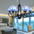 Nautical Cone Chandelier Lamp with Curved Arm Stained Glass 6 Lights Pendant Lighting in Sky Blue/Blue Blue Clearhalo 'Ceiling Lights' 'Chandeliers' 'Close To Ceiling Lights' 'Industrial' 'Middle Century Chandeliers' 'Tiffany Chandeliers' 'Tiffany close to ceiling' 'Tiffany' Lighting' 177102