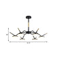 Metallic Circle Chandelier Lamp Modernism LED Black Ceiling Hang Fixture with Broken Line Arm Clearhalo 'Ceiling Lights' 'Chandeliers' 'Modern Chandeliers' 'Modern' Lighting' 1771063