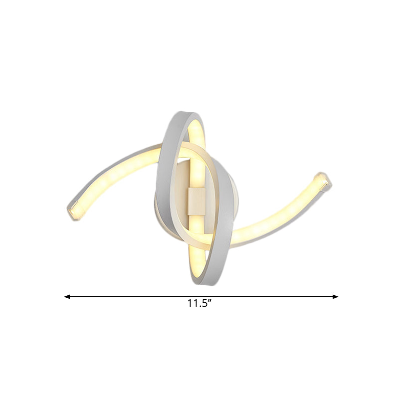 Knotted Linear Wall Mounted Light Modernist Metallic LED White Wall Sconce Lighting Clearhalo 'Cast Iron' 'Glass' 'Industrial' 'Modern wall lights' 'Modern' 'Tiffany' 'Traditional wall lights' 'Wall Lamps & Sconces' 'Wall Lights' Lighting' 1771067