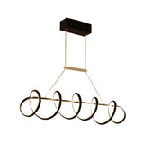 Black/White LED Twisted Ceiling Light Minimalist Metallic Island Lighting for Dining Room Clearhalo 'Ceiling Lights' 'Island Lights' Lighting' 1771217