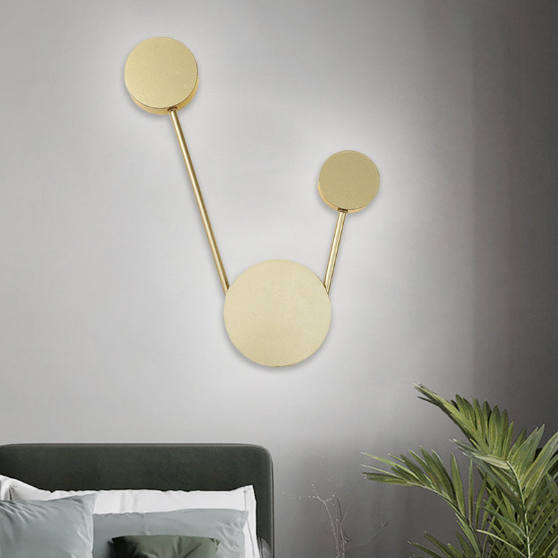 LED Corridor Wall Sconce Lighting Minimalist Gold Wall Mount Light with Round Metal Shade Gold Clearhalo 'Cast Iron' 'Glass' 'Industrial' 'Modern wall lights' 'Modern' 'Tiffany' 'Traditional wall lights' 'Wall Lamps & Sconces' 'Wall Lights' Lighting' 1771223