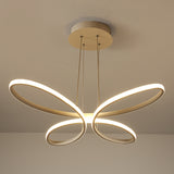 Butterfly Frame Hanging Chandelier Modernist Metal LED Restaurant Down Lighting in Gold, Warm/White Light Gold Clearhalo 'Ceiling Lights' 'Chandeliers' 'Modern Chandeliers' 'Modern' Lighting' 1771244
