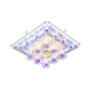 Square Crystal Ceiling Fixture Contemporary 7"/9.5" W LED Purple Flush Mount Light in Warm/White Light for Corridor Clearhalo 'Ceiling Lights' 'Close To Ceiling Lights' 'Close to ceiling' 'Flush mount' Lighting' 1771374