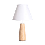1 Light Bedroom Night Lamp Modern Style Wood Table Light with Conical Fabric Shade Clearhalo 'Lamps' 'Table Lamps' Lighting' 1771394