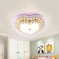 LED Bedroom Ceiling Lamp Modern Gold Flush Light with Loving Heart Clear Crystal Shade Clearhalo 'Ceiling Lights' 'Close To Ceiling Lights' 'Close to ceiling' 'Flush mount' Lighting' 1771401