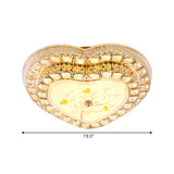 LED Bedroom Ceiling Lamp Modern Gold Flush Light with Loving Heart Clear Crystal Shade Clearhalo 'Ceiling Lights' 'Close To Ceiling Lights' 'Close to ceiling' 'Flush mount' Lighting' 1771403