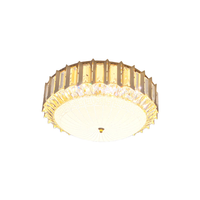 Clear Crystal Bowl Ceiling Fixture Contemporary LED Gold Flush Mount Lighting for Bedroom Clearhalo 'Ceiling Lights' 'Close To Ceiling Lights' 'Close to ceiling' 'Flush mount' Lighting' 1771434