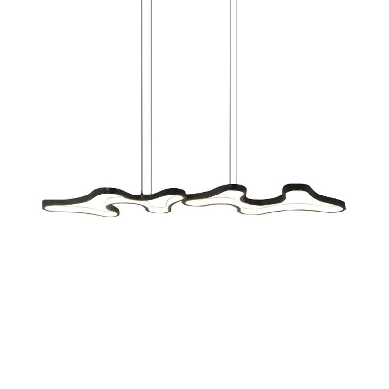 Cloud-Like Frame Metal Island Light Contemporary Black/White LED Pendant Lighting Fixture Clearhalo 'Ceiling Lights' 'Island Lights' Lighting' 1771465