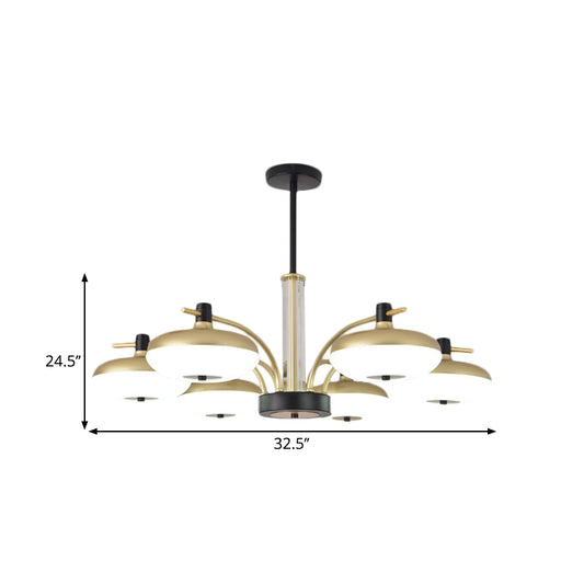 Round Sleeping Room Ceiling Light Acrylic LED Simple Pendant Chandelier in Brass Clearhalo 'Ceiling Lights' 'Chandeliers' 'Modern Chandeliers' 'Modern' Lighting' 1771570