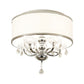 Candle Ceiling Lighting Modernist Metal 5 Heads Living Room Crystal Flushmount in Chrome with Drum Shade Clearhalo 'Ceiling Lights' 'Close To Ceiling Lights' 'Close to ceiling' 'Flush mount' Lighting' 1771602