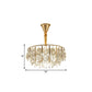 Crystal Conic Chandelier Modernism 3/4 Lights Gold Pendant Light Kit with Tiered Design, 16"/19.5" W Clearhalo 'Ceiling Lights' 'Chandeliers' 'Modern Chandeliers' 'Modern' Lighting' 1771659