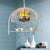 White Bird Cage Pendant Lighting Tiffany Style 1 Light Stainless Glass Ceiling Lamp with Inner House Shade White Clearhalo 'Ceiling Lights' 'Close To Ceiling Lights' 'Industrial' 'Middle Century Pendants' 'Pendant Lights' 'Pendants' 'Tiffany close to ceiling' 'Tiffany Pendants' 'Tiffany' Lighting' 177285