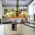 Victorian Dome Chandelier Lighting Stained Glass 5 Lights Indoor Lighting for Dining Table Yellow Clearhalo 'Ceiling Lights' 'Chandeliers' 'Industrial' 'Middle Century Chandeliers' 'Tiffany Chandeliers' 'Tiffany close to ceiling' 'Tiffany' Lighting' 177413