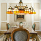 3/5/9/11 Lights Vintage Semi Globe Hanging Ceiling Light Stained Glass Indoor Lighting in Yellow for Library Clearhalo 'Ceiling Lights' 'Chandeliers' 'Close To Ceiling Lights' 'Industrial' 'Middle Century Chandeliers' 'Tiffany Chandeliers' 'Tiffany close to ceiling' 'Tiffany' Lighting' 177448