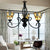 Black Finish Peacock Chandelier Light Stained Glass 3 Lights Rustic Pendant Lamp for Dining Table Yellow Clearhalo 'Ceiling Lights' 'Chandeliers' 'Industrial' 'Middle Century Chandeliers' 'Pendant Lights' 'Tiffany Chandeliers' 'Tiffany close to ceiling' 'Tiffany' Lighting' 177772