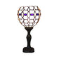 Blue Torch Table Light with Gem/Dragonfly Pattern Tiffany Traditional Stained Glass Desk Lamp for Cafe Living Room Clearhalo 'Lamps' 'Table Lamps' Lighting' 177831