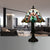 Restaurant Plug In Desk Light Stained Glass 1 Head Tiffany Rustic Reading Light with Peacock Tail/Dragonfly Design in Green Green Peacock Tail Clearhalo 'Lamps' 'Table Lamps' Lighting' 177855