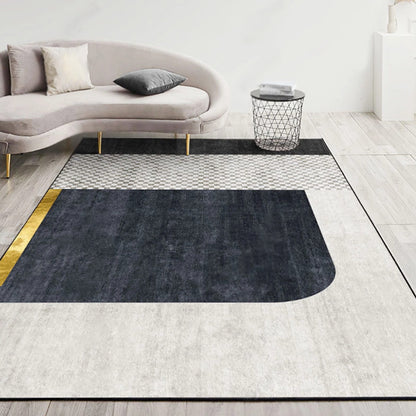 Modernist Geometric Pattern Rug with Stripe Multicolor Polyester Rug Non-Slip Backing Washable Pet Friendly Carpet for Home Distressed White Clearhalo 'Area Rug' 'Rug' 1779400