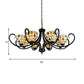 Tiffany Beaded Chandelier Lighting Stained Glass 5/6/8 Lights Indoor Pendant Lighting in Beige for Living Room Clearhalo 'Ceiling Lights' 'Chandeliers' 'Industrial' 'Middle Century Chandeliers' 'Tiffany Chandeliers' 'Tiffany close to ceiling' 'Tiffany' Lighting' 177956