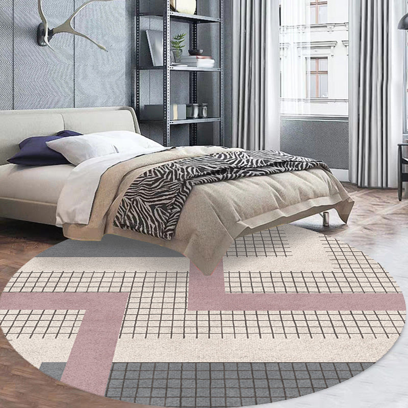Multicolor Plaid Pattern Rug Polyester Modern Rug Washable Anti-Slip Pet Friendly Area Rug for Living Room Pink Clearhalo 'Area Rug' 'Rugs' 'Shabby Chic' Rug' 1779610