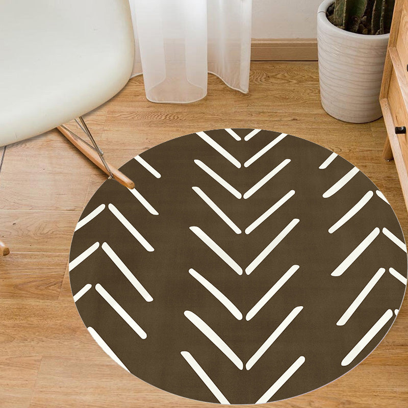 Geometric and Stripe Pattern Rug Polyester Modern Rug Washable Anti-Slip Pet Friendly Area Rug for Living Room Clearhalo 'Area Rug' 'Rugs' 'Southwestern' Rug' 1779744