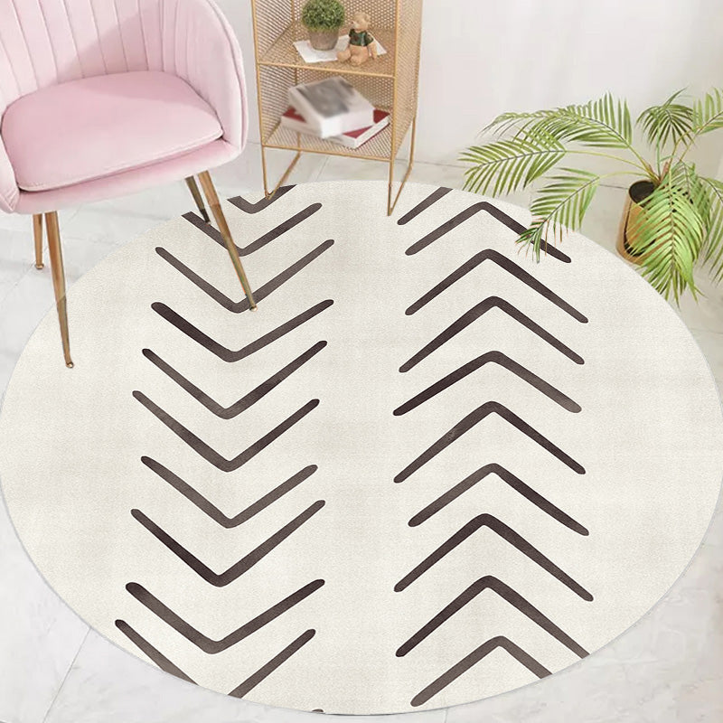 Geometric and Stripe Pattern Rug Polyester Modern Rug Washable Anti-Slip Pet Friendly Area Rug for Living Room Light Brown Clearhalo 'Area Rug' 'Rugs' 'Southwestern' Rug' 1779749