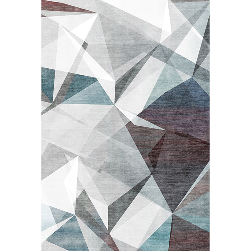 Grey Geometric Pattern Rug Polyester Modern Rug Washable Anti-Slip Pet Friendly Area Rug for Living Room Clearhalo 'Area Rug' 'Rug' 1779772