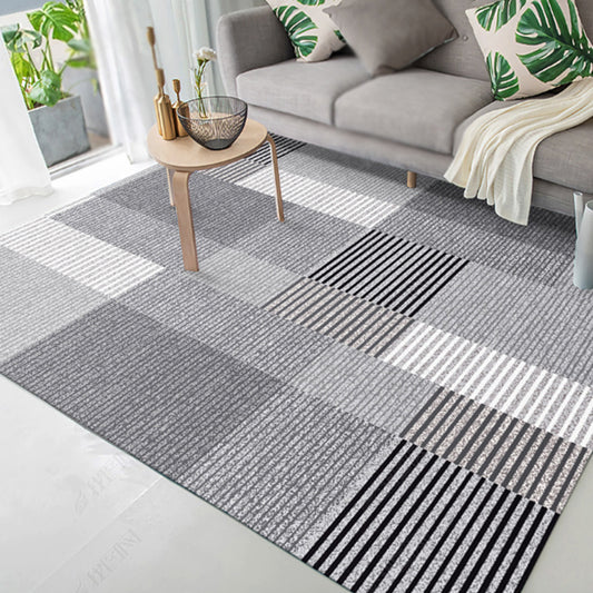 Modernist Striped Pattern Rug Light Grey and Pink Polyester Rug Non-Slip Backing Washable Pet Friendly Carpet for Home Clearhalo 'Area Rug' 'Modern' 'Rugs' Rug' 1779782