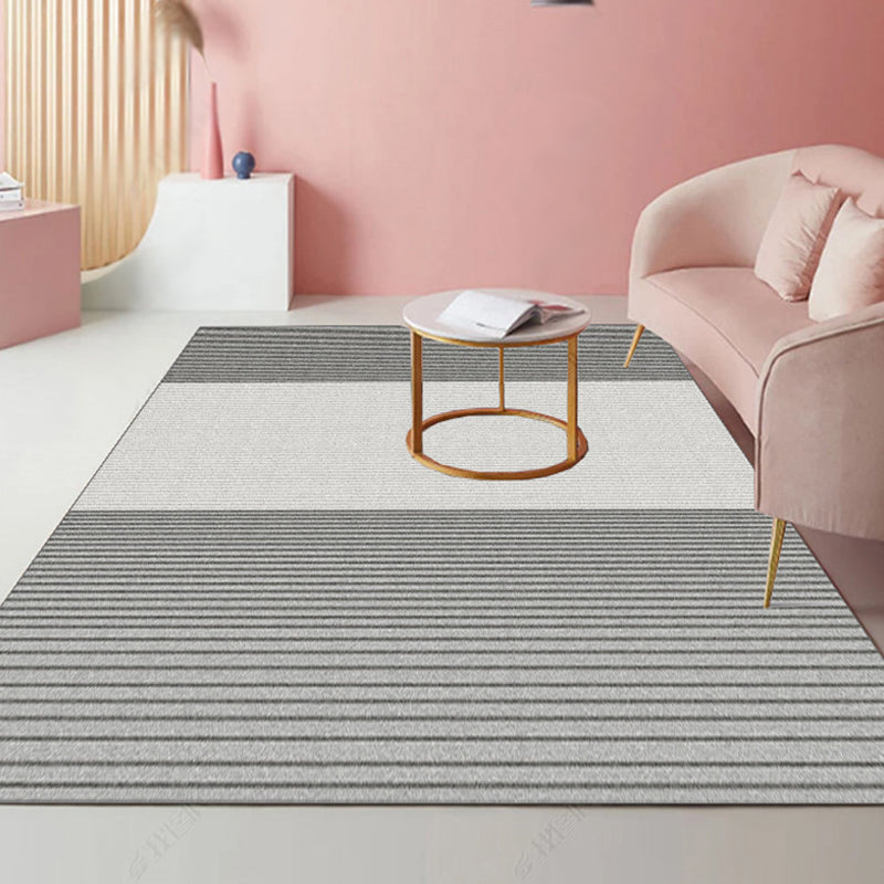 Modernist Striped Pattern Rug Light Grey and Pink Polyester Rug Non-Slip Backing Washable Pet Friendly Carpet for Home Dark Gray Clearhalo 'Area Rug' 'Modern' 'Rugs' Rug' 1779788