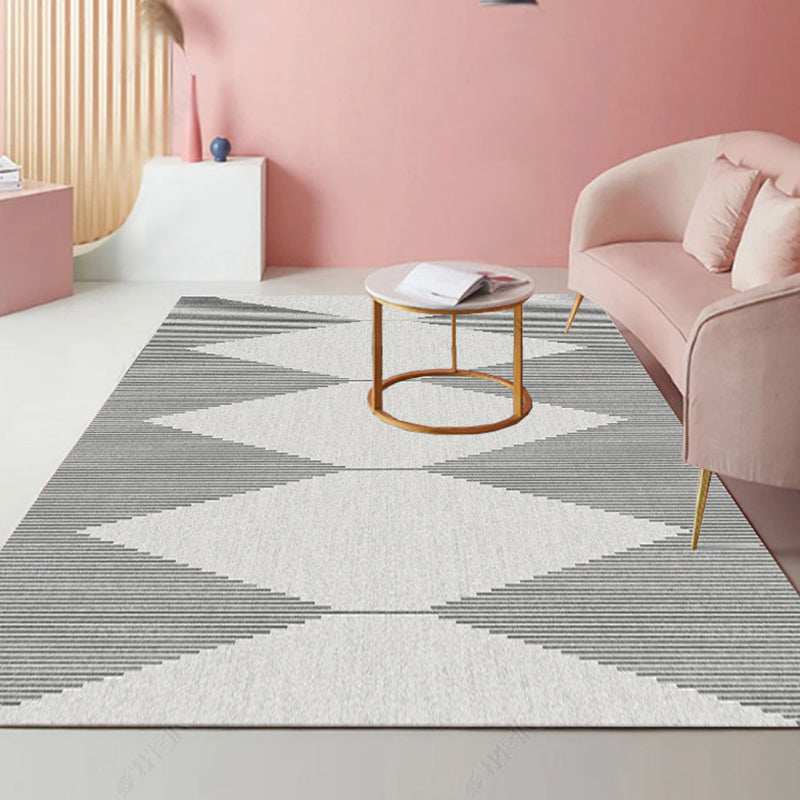 Modernist Striped Pattern Rug Light Grey and Pink Polyester Rug Non-Slip Backing Washable Pet Friendly Carpet for Home Grey Clearhalo 'Area Rug' 'Modern' 'Rugs' Rug' 1779790
