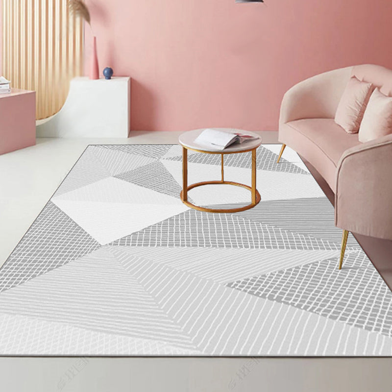 Modernist Striped Pattern Rug Light Grey and Pink Polyester Rug Non-Slip Backing Washable Pet Friendly Carpet for Home Light Gray Clearhalo 'Area Rug' 'Modern' 'Rugs' Rug' 1779792