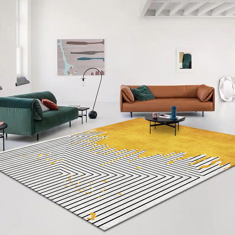 Stylish Modernism Rug Multicolor Geometric and Striped Pattern Rug Pet Friendly Anti-Slip Washable Area Rug for Decoration Gold Clearhalo 'Area Rug' 'Modern' 'Rugs' Rug' 1779919