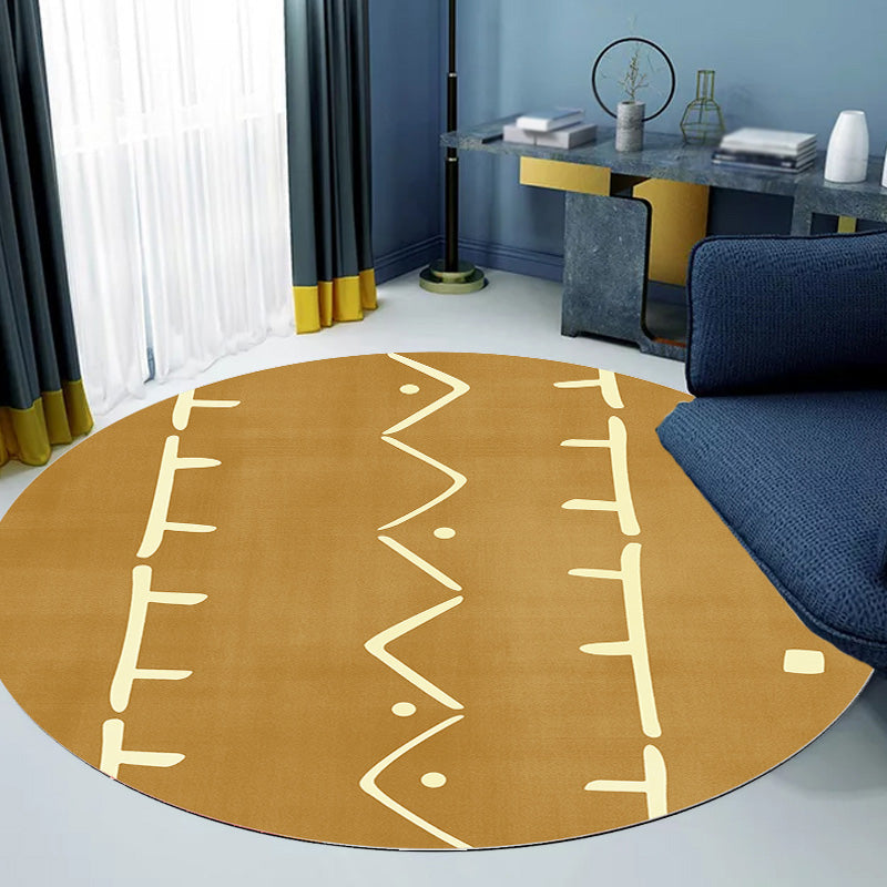 Modernist Geometric Pattern Rug with Stripe Black and Yellow Polyester Rug Non-Slip Backing Washable Pet Friendly Carpet for Bedroom Clearhalo 'Area Rug' 'Rugs' 'Southwestern' Rug' 1779970