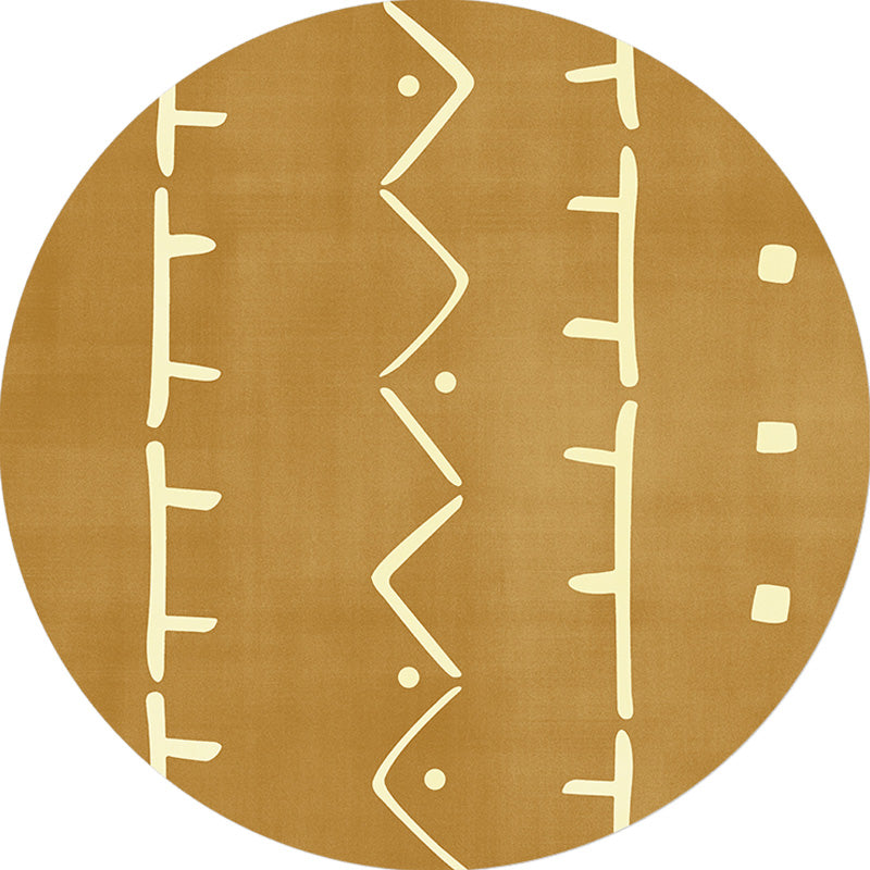 Modernist Geometric Pattern Rug with Stripe Black and Yellow Polyester Rug Non-Slip Backing Washable Pet Friendly Carpet for Bedroom Clearhalo 'Area Rug' 'Rugs' 'Southwestern' Rug' 1779971