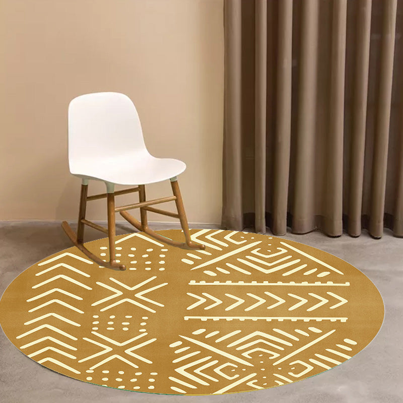 Modernist Geometric Pattern Rug with Stripe Black and Yellow Polyester Rug Non-Slip Backing Washable Pet Friendly Carpet for Bedroom Clearhalo 'Area Rug' 'Rugs' 'Southwestern' Rug' 1779973